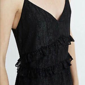 NWT Madewell Metallic Midi Shimmer Ruffle Dress